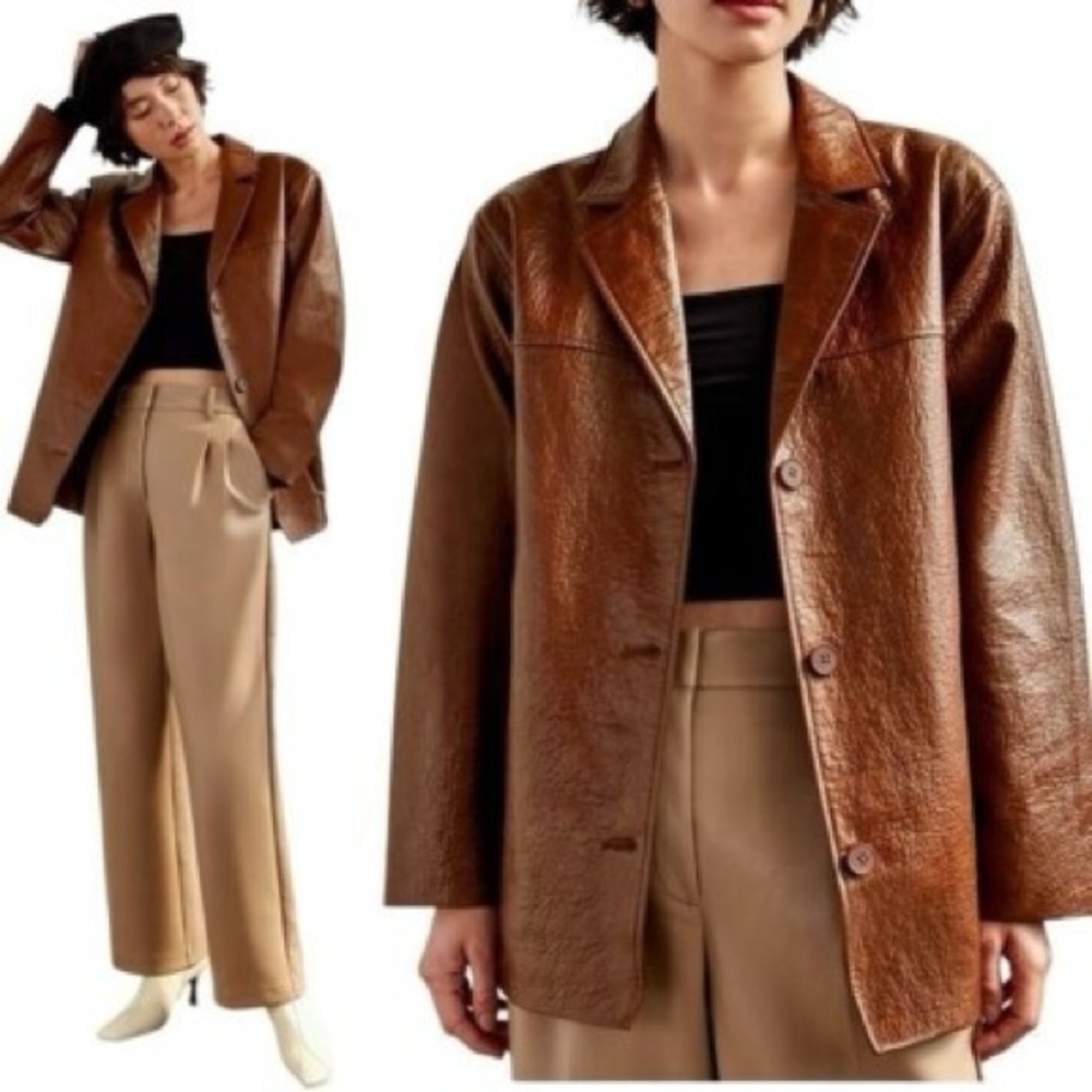 Wilfred Brown Leather blazer